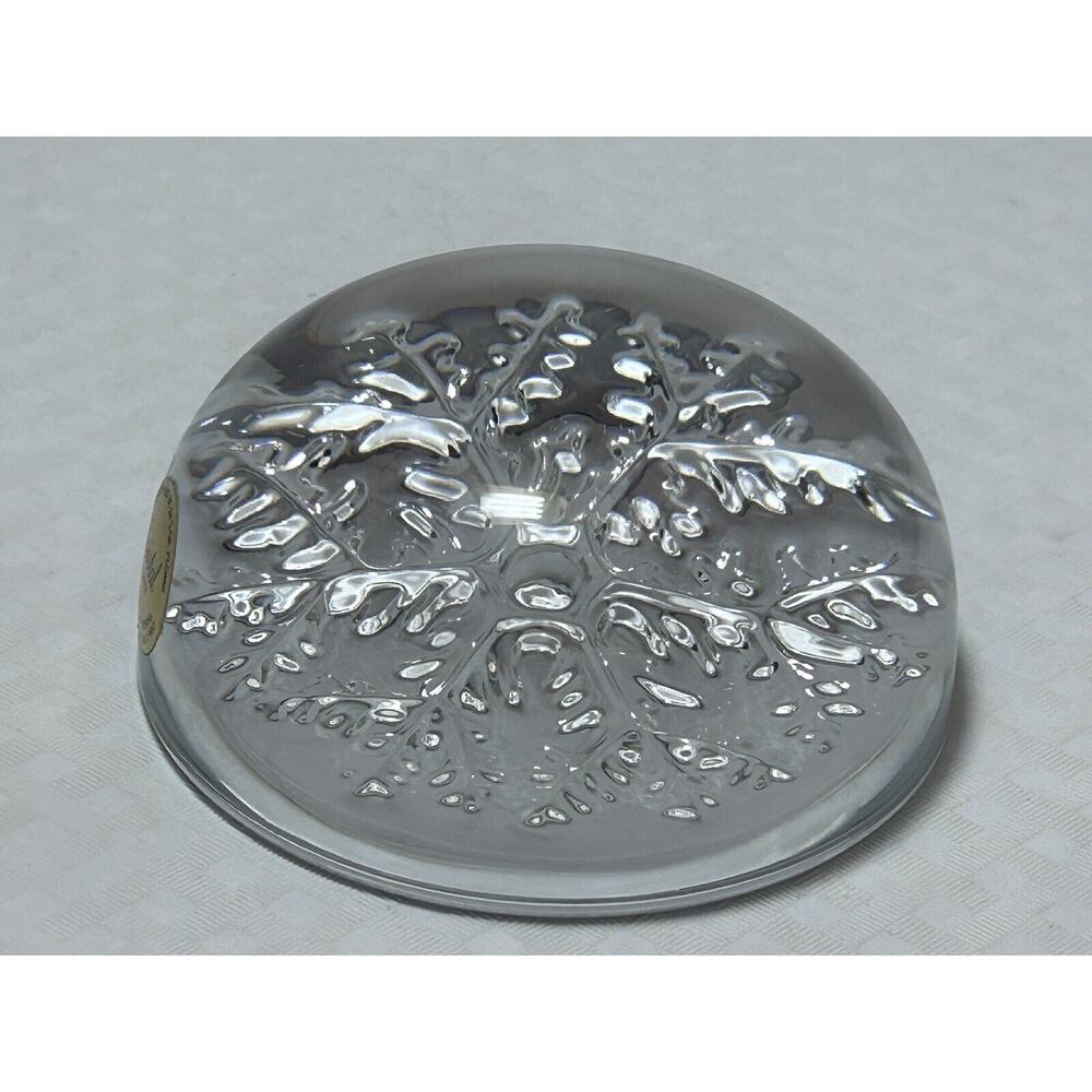 LEAD CRYSTAL Echt Bleikristall 24% PBO Snowflake‎ Bubble Dome Paperweight
